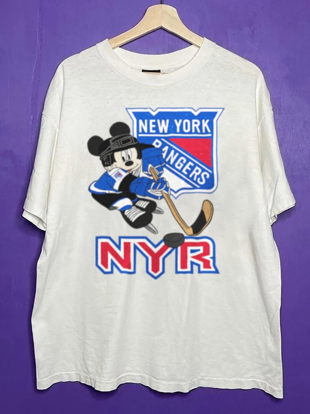 90s Vintage New York Rangers Mickey Shirt, New York Rangers Fan Unisex Shirt Tee